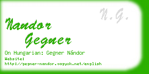 nandor gegner business card